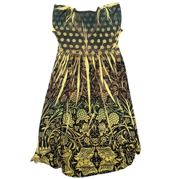 One World Womens S Multicolor Floral & Abstract Pattern Dress Rhinestone Art - Picture 7 of 7